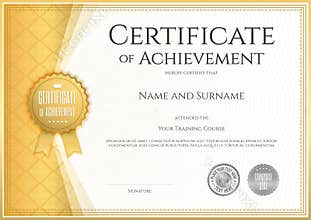 Certificate of achievement template in vector
