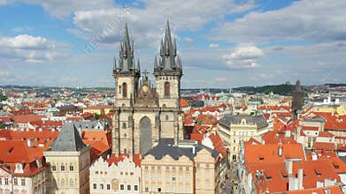 prague, old town square, czech republic, timelapse, 4k