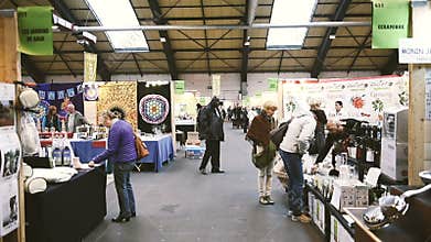 People at Bio products and food fair