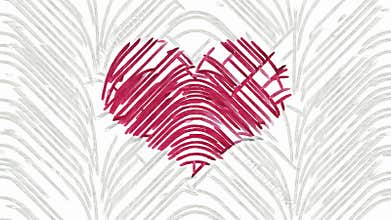 Abstract painting red heart symbol