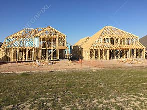 New house construction sites in community