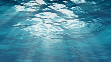 Ocean Waves Reflecting Sun with Rays