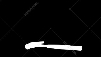 Hammer on white background, looping 3d, alpha mask