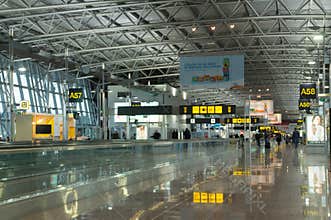 Modern airport terminal, Brussels Airport, Belgium