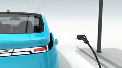 Animation of electric vehicle charging station for public space