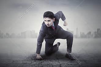 Angry male entrepreneur