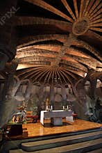 Apse in crypt of Antoni Gaudi, Barcelona, Spain