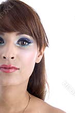 Half length of woman's face
