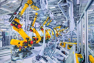 Robots in a car plant