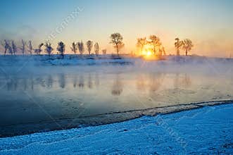 The sunrise riverside