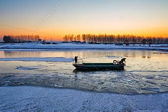 The boat on the river
