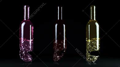 Rose, red and white wine