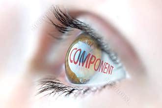 Component reflection in eye.