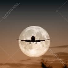 Air plane full moon