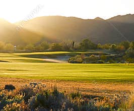 Golf Course at Sunset