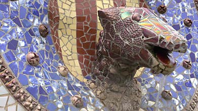 Antoni Gaudi style at Park Guell in Barcelona