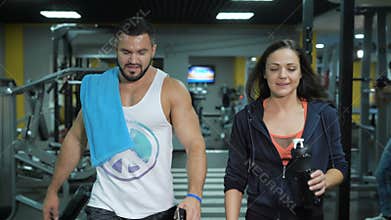 Sport couple after training