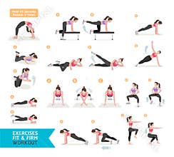 Woman workout fitness, aerobic and exercises.