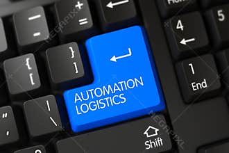 Automation Logistics - Black Button. 3D.