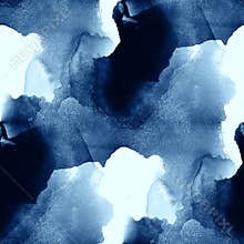 Water pattern art colorful sea waves blue abstract watercolor paint seamless texture hand painted background