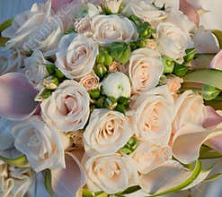 Wedding bouquet from beautiful roses