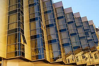 Example of modern architecture, apartment building detail