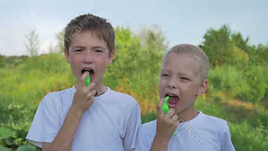 Children take medicines for allergies