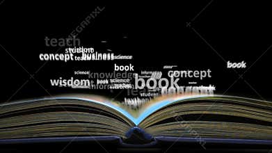 The concept of the word education. Word cloud emitted from the book