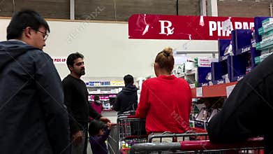 People line up for waiting to pick up their medicine