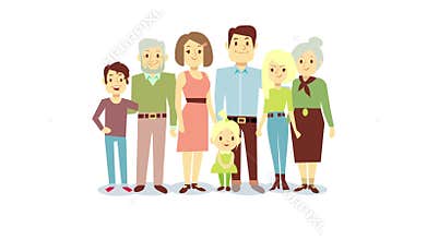 Happy family animated portrait