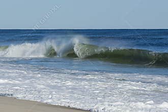 Violent, Choppy Ocean Waves at the Beach