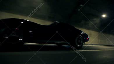 Low angle shot of Corrvete driving by