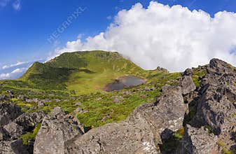 Hallasan volcano crater on Jeju Island, South Korea.