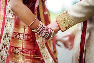 Amazing hindu wedding ceremony. Details of traditional indian wedding.