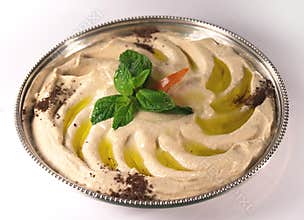 Hummus on a tray