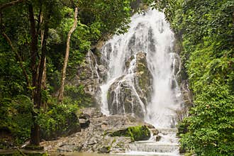 Pun Ya Ban Waterfall at Lamnam Kra Buri National Park in Ranong,Thailand