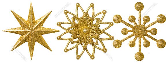 Star Snowflake Christmas Decoration Ornament, Xmas Gold Ornate