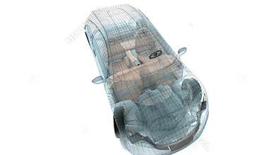 Car design, wire model.