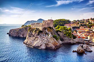 General view of Dubrovnik - Fortresses Lovrijenac and Bokar seen