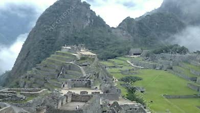 View of the ancient Inca City of Machu Picchu. The 15-th century Inca site.'Lost city of the Incas'.