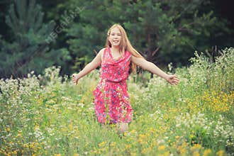 Girl in summer field
