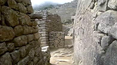 View of the ancient Inca City of Machu Picchu. The 15-th century Inca site.'Lost city of the Incas'.