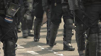 Squad of riot police