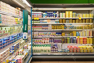 Supermarket dairy products