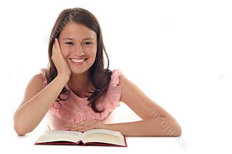 Woman reading book