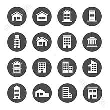 Home house building residence bank apartment townhome icon