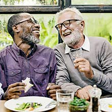 Senior Men Relax Lifestyle Dining Concept