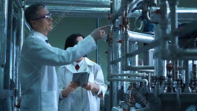 The scientist on a factory