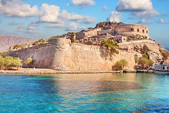 Ancient ruins of a fortified leper colony - Spinalonga Kalydon island