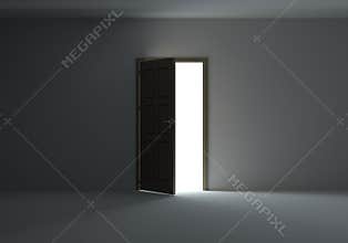 Open door with bright light